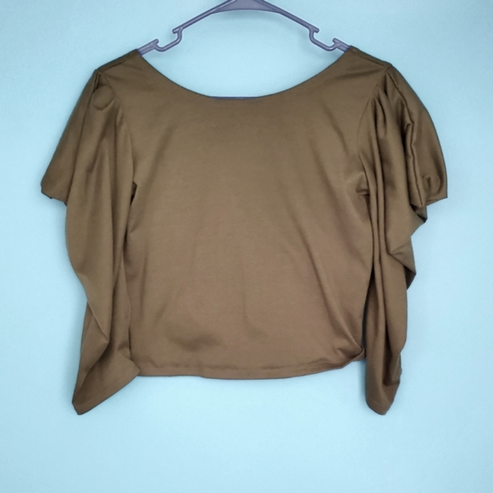 Mia Joy Low Back Top Size Small Olive Green